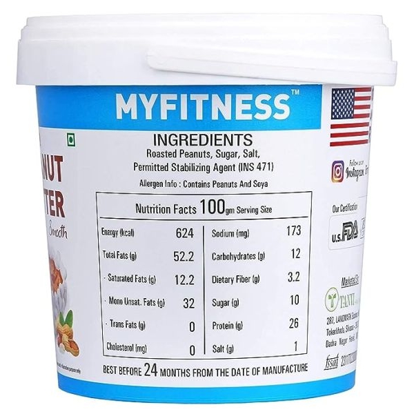 MYFITNESS Original Peanut Butter Crunchy 1.25Kg - Image 2