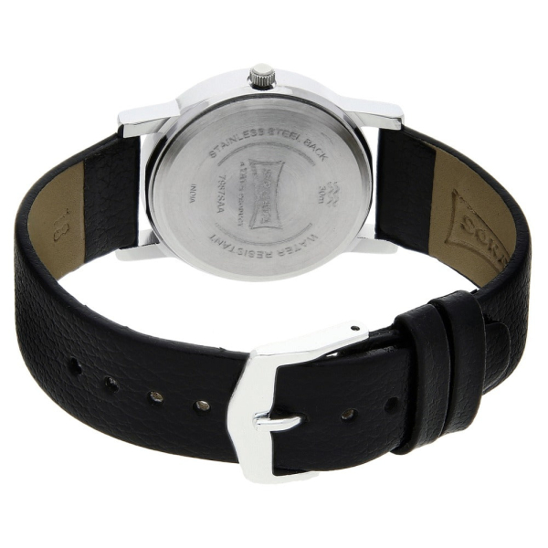 Sonata Quartz Analog White Dial Leather Strap Watch for Men - Image 4