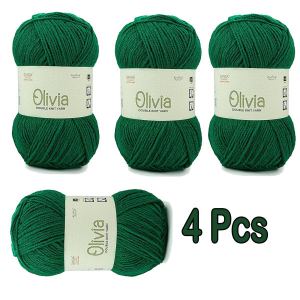 4 Pcs Green Ganga Oliva Knitting Yarn Ola017 100 Grams
