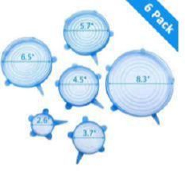 6Pcs/Set Perfect Seal Silicone Super Stretch Lids | Eco Friendly & Food Safe Material Silicone Mulitpurpose Lid - Image 3
