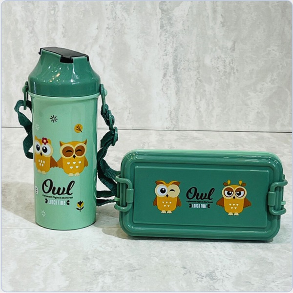 Owl Lunch Box with Water Bottle Set || Leak Proof Airtight Lunch Box COMBO - Image 4