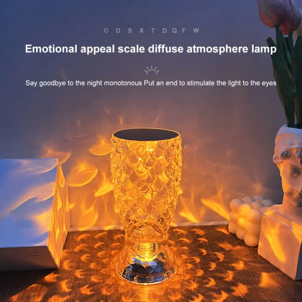 Crystal Shadow LED Atmosphere Projection Light USB Touch Control Table Light Restaurant Bar Bedside Decor Lamp - Image 3