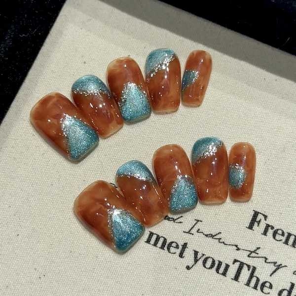 Press On Nails Square Coffin Shape with 10 pcs (small/extra small/long/short/medium) - Image 5