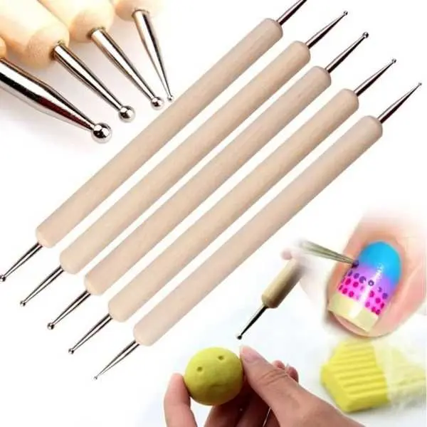 Professional 5pc 2 Way Dotting Pen Tool Nail Art Tip Dot Paint Dotting Manicure Kit for Nail Technicians - Image 4