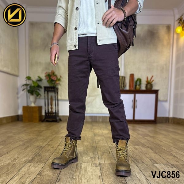 VIRJEANS (VJC856) Stretchable Cotton Straight Pant For Men-Brown - Image 5
