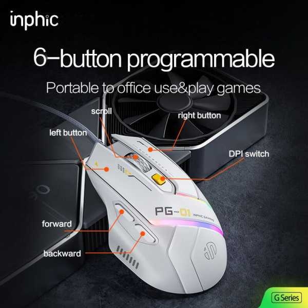 7D Wired Optical Macro Gaming Mouse Luminous 7D with Colorful Glare Backlit for Office Esports & for Mac Drive Shooting Games - Image 4