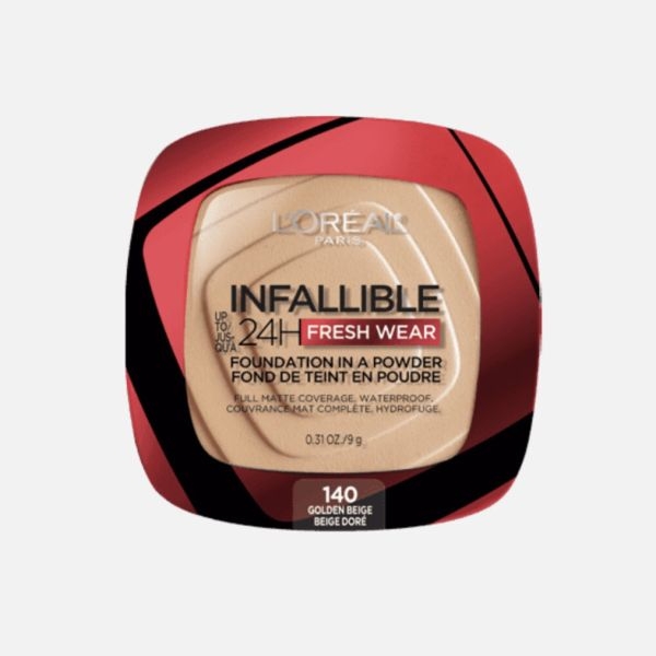 L'Oreal Paris Infallible Up To 24H Fresh Wear Foundation In A Powder 140 Golden Beige 9gm - Image 2