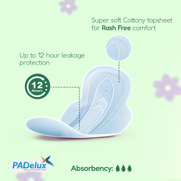 PADelux Sanitary Pads Comfort Plus, 240mm- 6Pads - Image 2