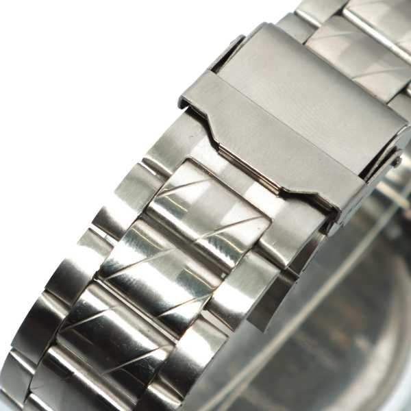 Silver Color Unisex Dial Stainless Steel Metal Strap Watch - Image 4