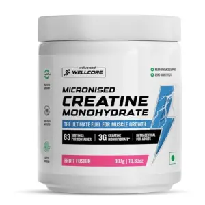 Wellcore - Pure Micronised Creatine Monohydrate (307g, 83 Servings) Fruit Fusion