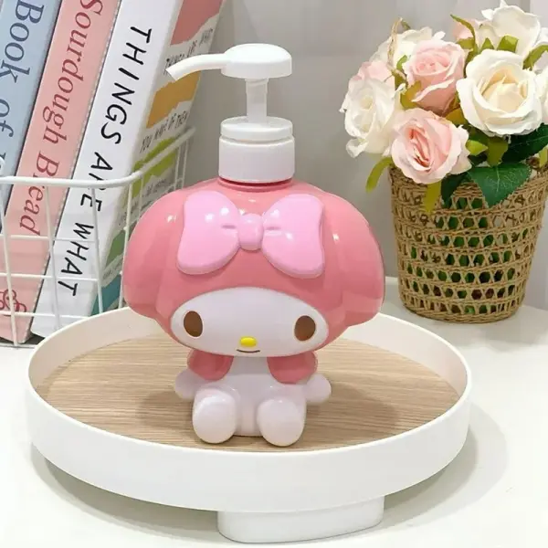 750ML Sanrio Cinnamonroll Kuromi Mymelody Cartoon Shampoo Conditioner Bottle Dispenser Refillable Containers for Liquid Soap - Image 5