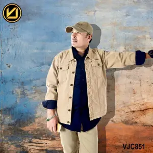 VIRJEANS (VJC851) Stretchable Cotton Jacket For Men-Khaki