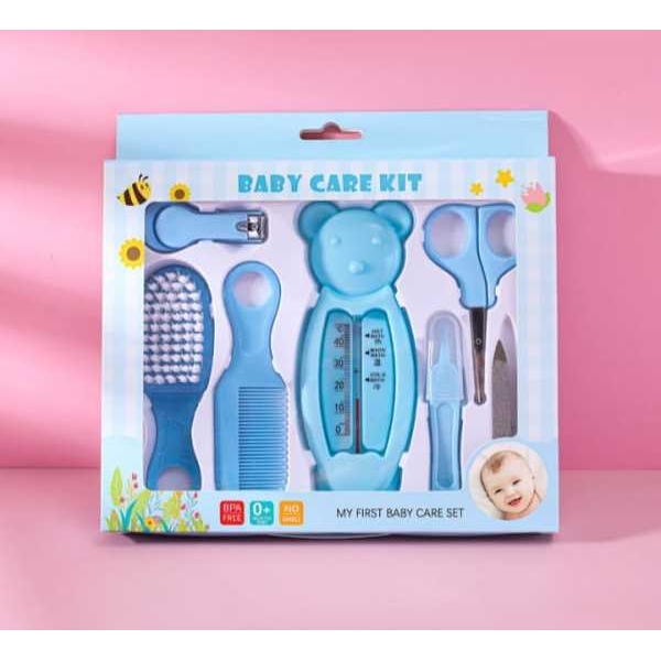 7pc/set Baby Health Care Kit Newborn Baby Kid Care Baby Kit Grooming Kit Thermometer Clipper Scissors Brush For Newborns - Image 2