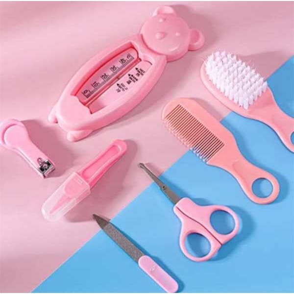 7pc/set Baby Health Care Kit Newborn Baby Kid Care Baby Kit Grooming Kit Thermometer Clipper Scissors Brush For Newborns - Image 2