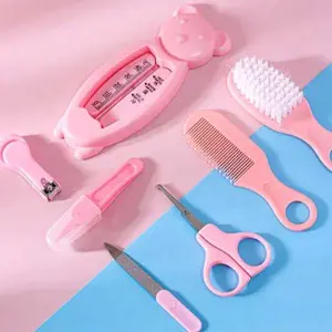 7pc/set Baby Health Care Kit Newborn Baby Kid Care Baby Kit Grooming Kit Thermometer Clipper Scissors Brush For Newborns