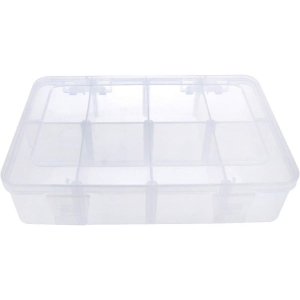 8-Grid Clear Plastic Organizer Box