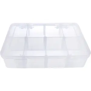 8-Grid Clear Plastic Organizer Box