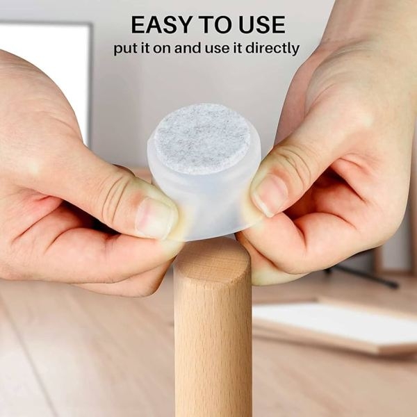 8 Pcs Silicone Chair Leg Floor Protectors – Anti-Scratch & Noise Reduction for Furniture - Image 2