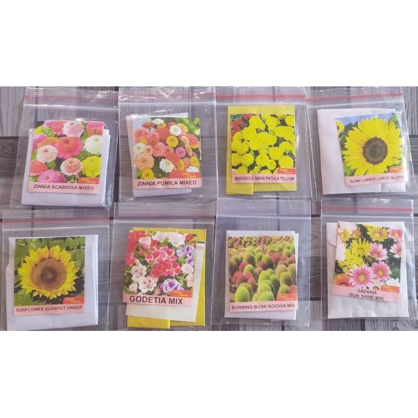 8 Types Of Flower Seeds Pack Home Made Small Pouch Pack - Image 2
