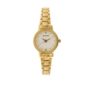 Sonata Quartz Analog White Dial Stainless Steel Strap Watch for Women