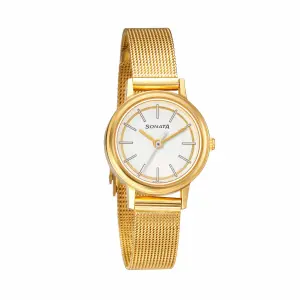 Essentials White Dial Stainless Steel Strap