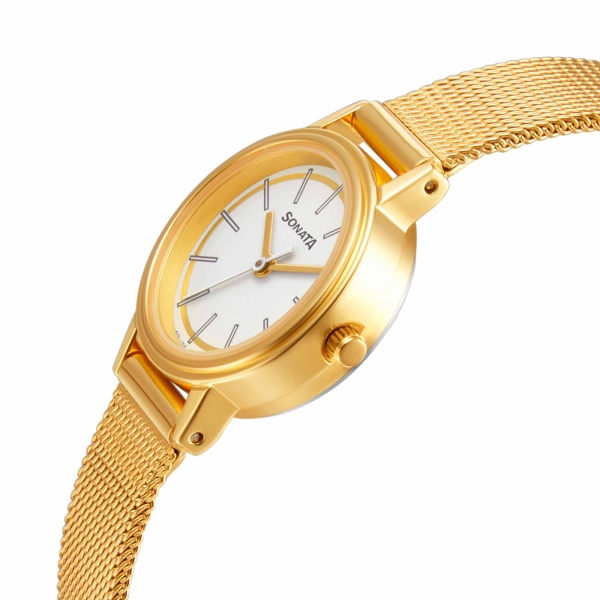Essentials White Dial Stainless Steel Strap - Image 3