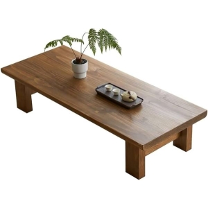 Pirka Wooden Low Table for Pooja and Dining Multipurpose Leisure Table Solid And Strong in Brown