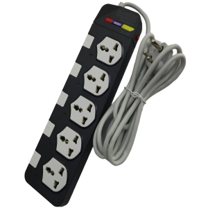 Silvertek 'ST-550' Surge Protector 5 Outlet Universal Electrical 3 Pin Socket Extension Cord Multiplug