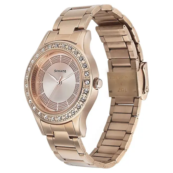 Sonata Blush It Up Rose Gold Dial Women Watch With Stainless Steel Strap - Image 2