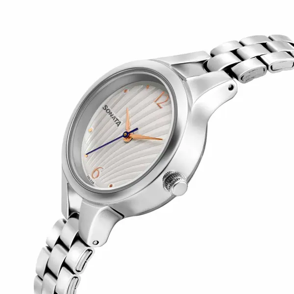 Sonata Workwear White Dial Women Watch With Stainless Steel Strap - Image 3