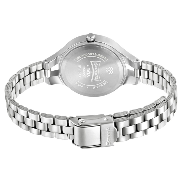 Sonata Wedding Black Dial Women Watch With Stainless Steel Strap - Image 4