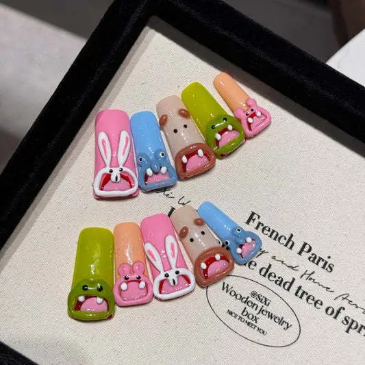 Press On Nail Long Duck Shape with 10 pcs