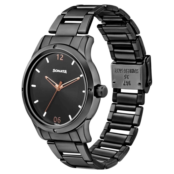 Sota Women of Steel Black Dial Stainless Steel Strap Watch for Women - Image 2