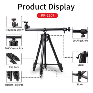 Jmary KP-2207 Professional Heavy Duty Aluminum Extendable Tripod with Mobile Holder