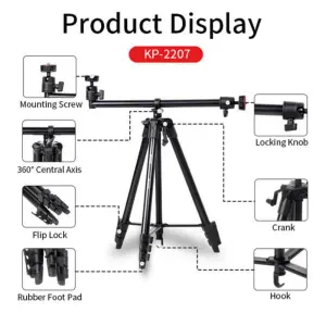 Jmary KP-2207 Professional Heavy Duty Aluminum Extendable Tripod with Mobile Holder