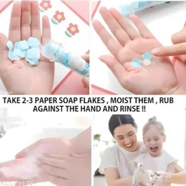 Mini Soap Paper Soap Portable Travel Wash Soap Hand Cleaning Packet Soap - Image 5