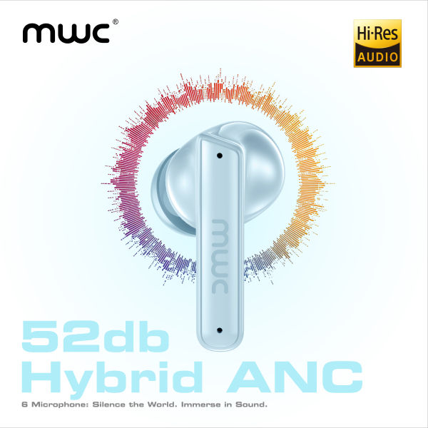 MWC EarPods Pro 2 | Hi-Res Audio Supported | Ultra Premium | Hybrid ANC (6 mics) | 10mm±0.1mm Driver | 60H Play Time | 35ms Ultra Low Latency | iPx6 Water Resistance | Bluetooth 6.0 - Image 3