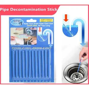 12/set Sani Sticks Oil Decontamination Kitchen Toilet Bathtub Drain Cleaner Sewer Cleaning Rod Convenient Kitchen Accessories