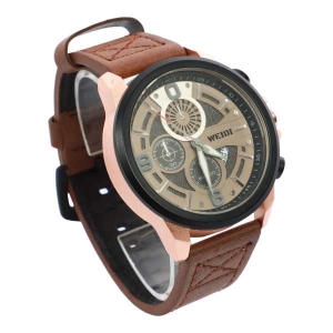 Black Color Unisex Dial Casual Leather Strap Watch