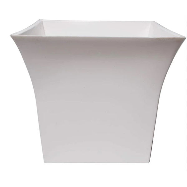 5Pcs 7 Inch NPU White Square Gamala / Flower Pot ( With Plate ) - Image 2