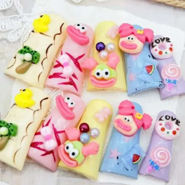 Press On Nail Long Duck Shape with 10 pcs - Image 2