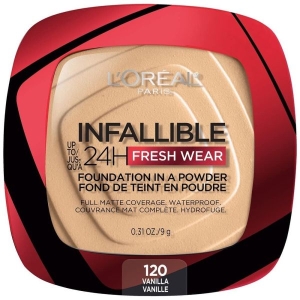 L'Oreal Paris Infallible 24 H Fresh Wear Foundation’s In A Powder 120 Vanilla Vanille- 9 g / Face Compact Powder With Free Lipliner  By Genuine Collection