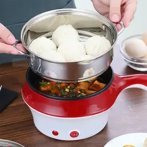 Multifunctional 220V Electric Steamer Cooker, Stainless Steel 304 Mini Kitchen Appliance, 100-240V