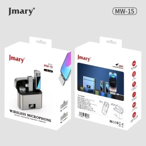 Jmary MW-15 2.4GHz Dual Wireless Microphone For Mobile Available in USB-Cand iOS With Charging Case