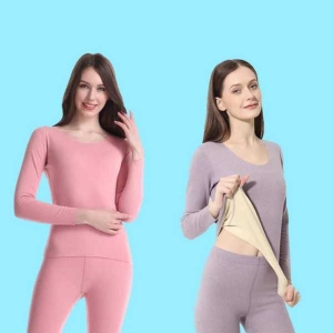 Long Thermal Underwear for Women, High Elasticity, Seamless, Antibacterial Intimates, Sexy Ladies Clothes, Warm, Winter