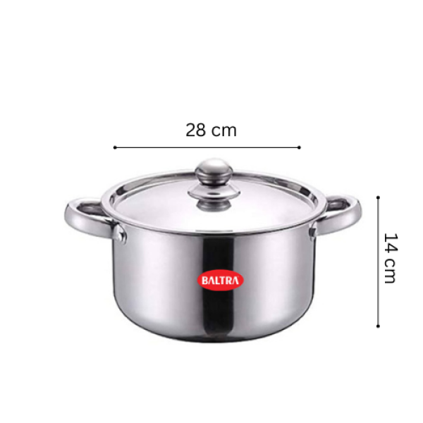BALTRA Steel Multilayer Casserole | Cook and Serve | 22 cm | Stainless Steel Cookware | With Lid | Induction Based - Image 2