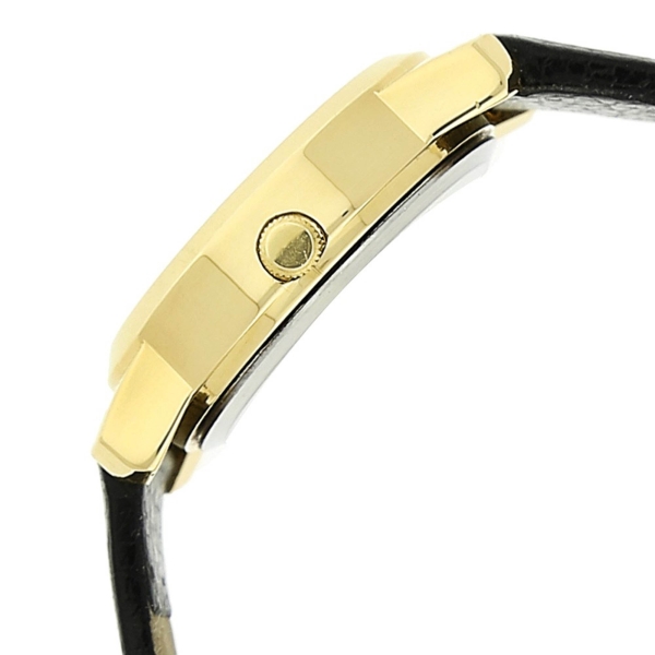 White Dial Black Leather Strap Watch - Image 3