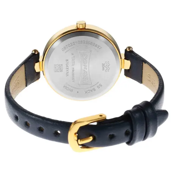 Sonata Gold Edit Blue Dial Women Watch With Leather Strap - Image 4