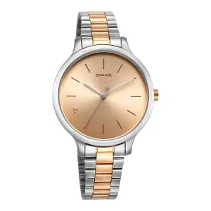 Sonata Play Rose Gold Dial Watch for Women