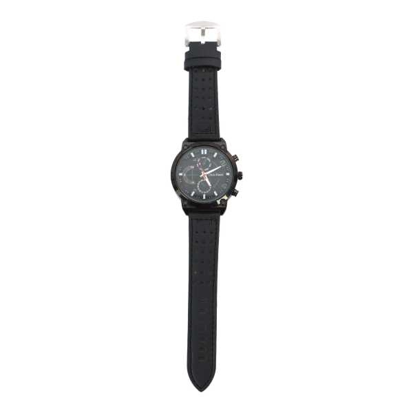 Black Color Unisex Dial Casual Leather Strap Watch - Image 2